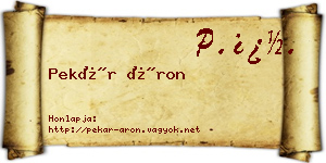 Pekár Áron névjegykártya