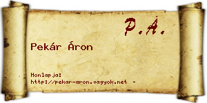 Pekár Áron névjegykártya