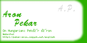 aron pekar business card